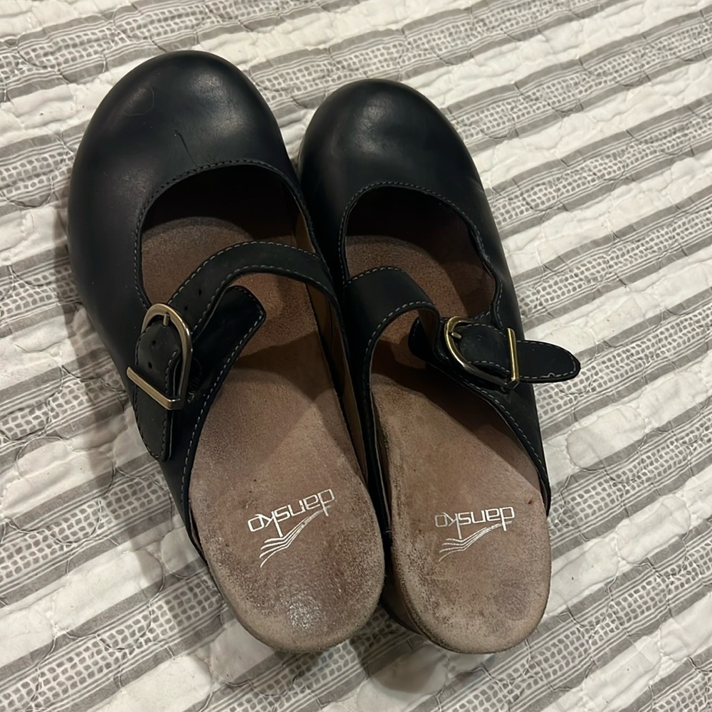 Dansko leather Mary Jane mules